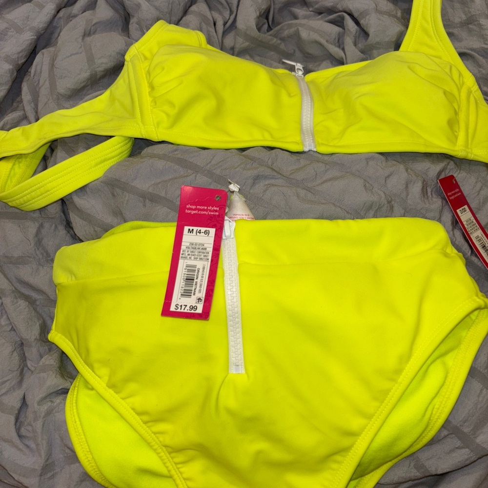 Neon Yellow Bikini Set target NWT